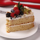 Rebanada de Pastel de Vainilla Berries KETO